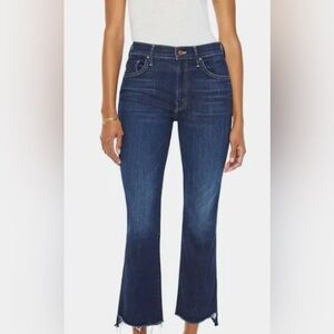Mother Insider Crop Step Fray Women's Blue Jeans